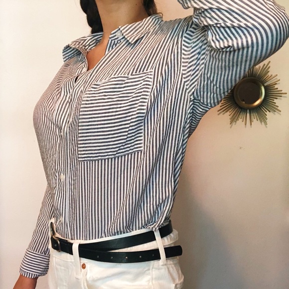 black and white button down - Picture 2 of 4